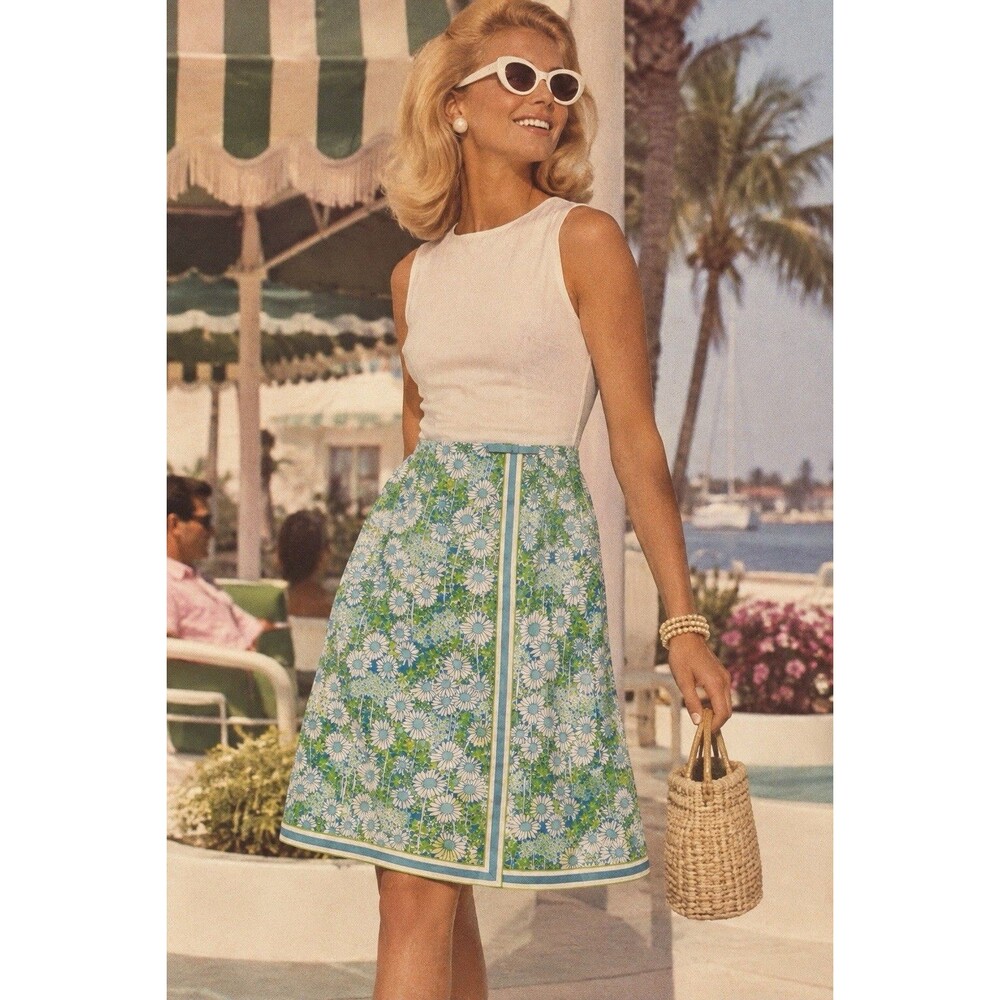 Vintage 60s 70s Lilly Pulitzer Skirt Size 14 Floral Mod Resort Palm Beach Rare